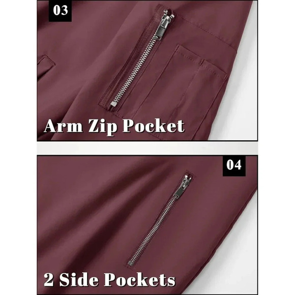 Men's Bomber Jacket Lightweight Casual Spring Fall Windbreaker Zip Up Coat - Picture 6 of 7